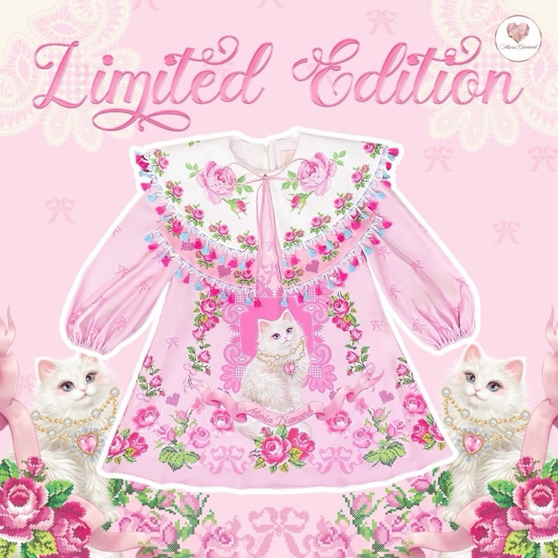 LIMITED dress Maria ‼️size M เดรสแมว งานตามหา งานสะสม Maria Diamond