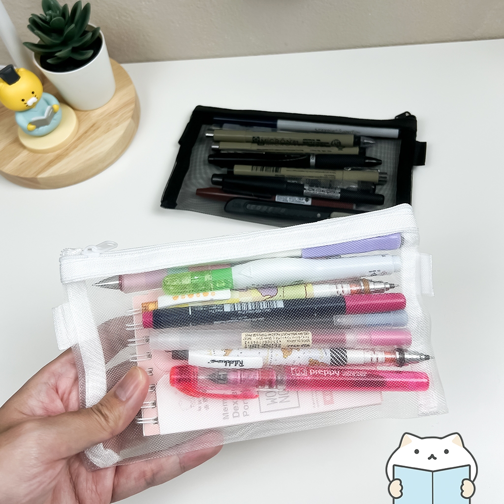 กระเป๋าดินสอ Minimal Net ⭐️ Transparent Pencil Case ตาข่าย Bag กล่องดินสอ กระเป๋าดินสอ mimisplan