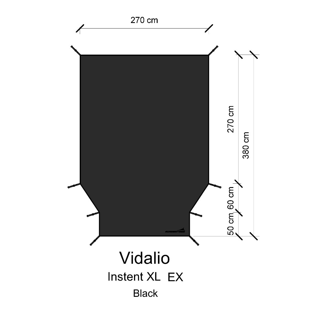 กราวชีท ผ้าปูรองเต็นท์ VIDALIDO INSTANT XL กราวชีท ตรงรุ่น เสริมยื่นหน้า ผ้าใบหนา