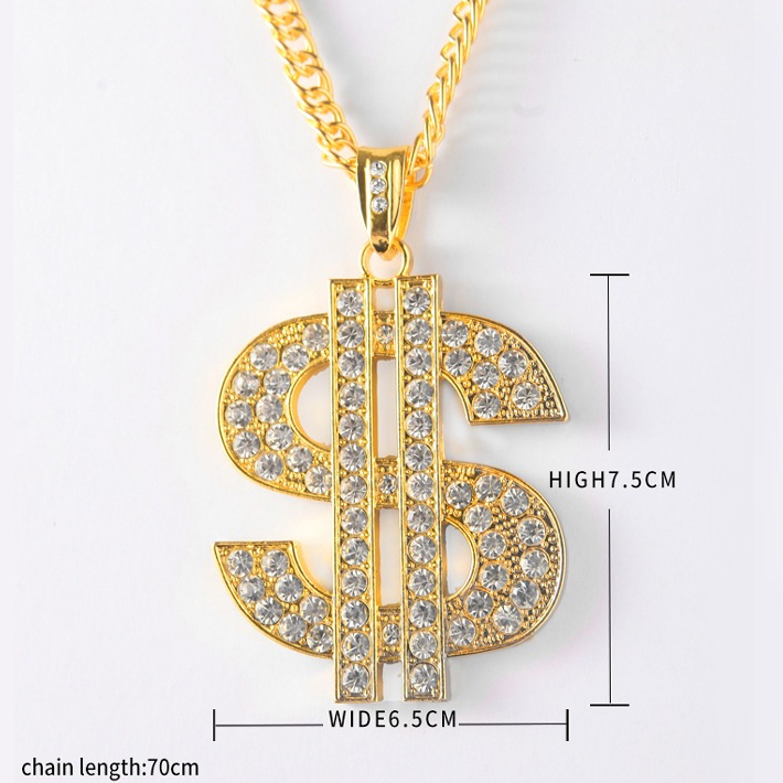 สร้อยคอทองคนรวย Dollar $ ทองฮิปฮอป Hip-hop แฟชั่น props เครื่องประดับ พร้อมส่ง fake necklace พร็อพ thug life ราคา ถูกที่สุด ดีลบีเคเค แกลเลอรีภาพที่ 6