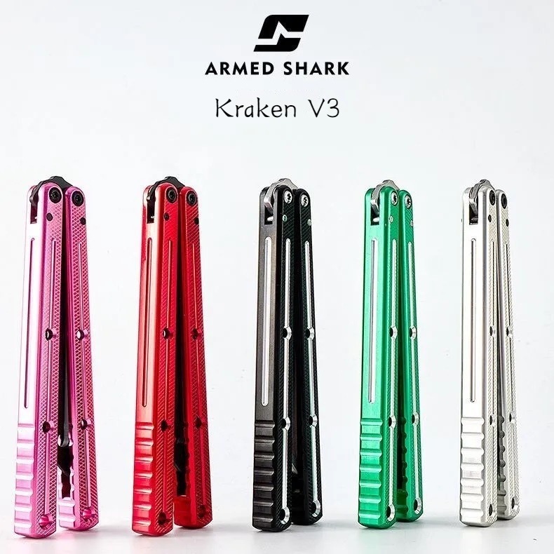 Armed Shark Kraken มีดควงแบบซ้อม มีดบาลิซอง มีดซ้อมบาลิซอง มีดควงของเล่น วัสดุอลูมิเนียมอัลลอยด์7075 สำหรับซ้อมควงไม่คม