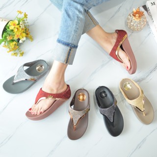 88925 รองเท้าพื้นสุขภาพ 1.5 นิ้ว คีบทูโทนกลิตเตอร์หน้าสามเหล…