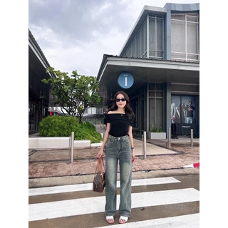 [เก็บโค้ดลด25%หน้าร้าน] instyles_shop "Berlin Jeans" กางเกงยีนส์ขากระบอกกลาง ทรงลิซ่าเอวสูง ผ้ายีนส์แท้ไม่ยืด