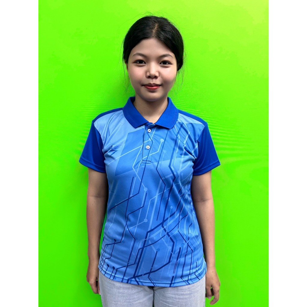 SA303 เสื้อโปโลหญิงแบบพิมพ์ลาย ใส่ทำงาน ใส่เล่นกีฬา ผ้าเรียบลื่น ยี่ห้อ SPORT DAY100% - รูปที่ 5