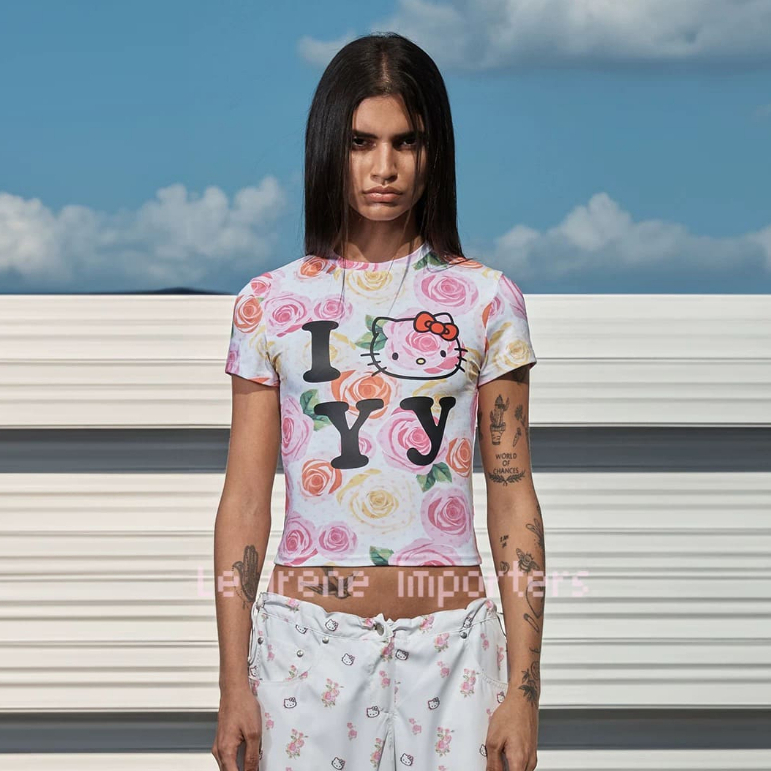 (Pre-order) เสื้อครอป OPEN YY x HELLO KITTY ของแท้ 🎀🐱