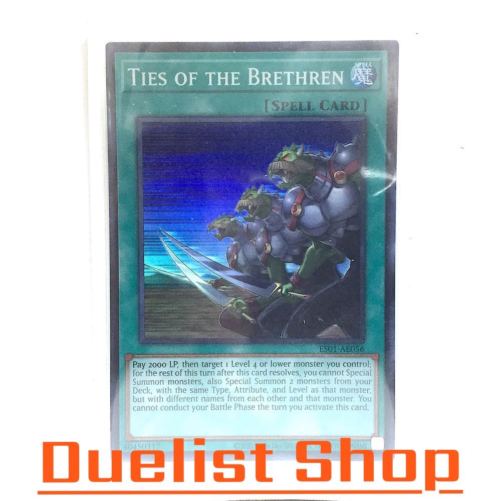 Ties of the Brethren (SR) Spell [Normal] ชุด ES01-AE056 การ์ดยูกิโอ (Yu-Gi-Oh!) OCG Asia ENG