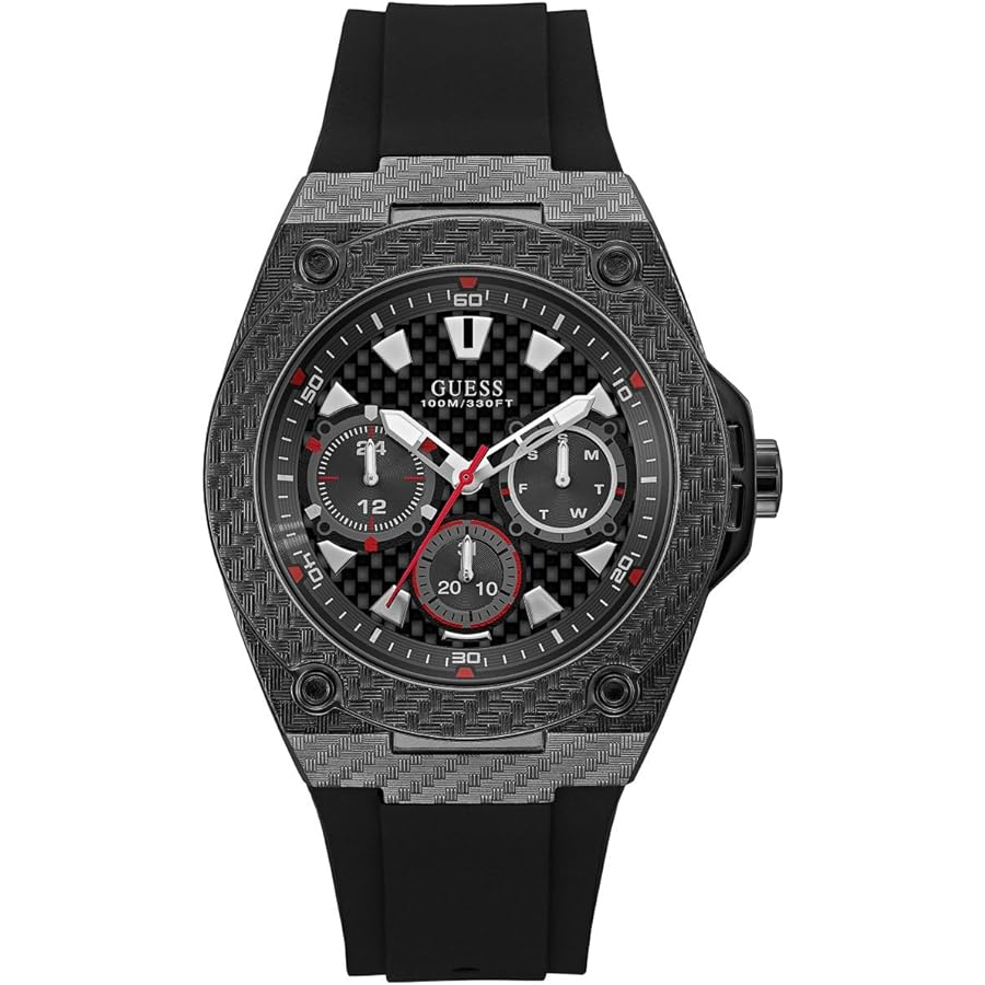 พร้อมสต็อก ！GUESS Legacy Quartz Black Dial Men's Watch W1049G5 W1049G2 W1049G6 W1049G3 45mm