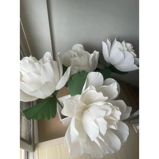 ดอกมะลิซ้อนยักษ์ วันแม่ jasmine flower ดอก40,60 ยาว ~ 80ซม ดอกไม้ยักษ์, Giant flower, ของขวัญ พร็อพถ่ายรูป paper flower