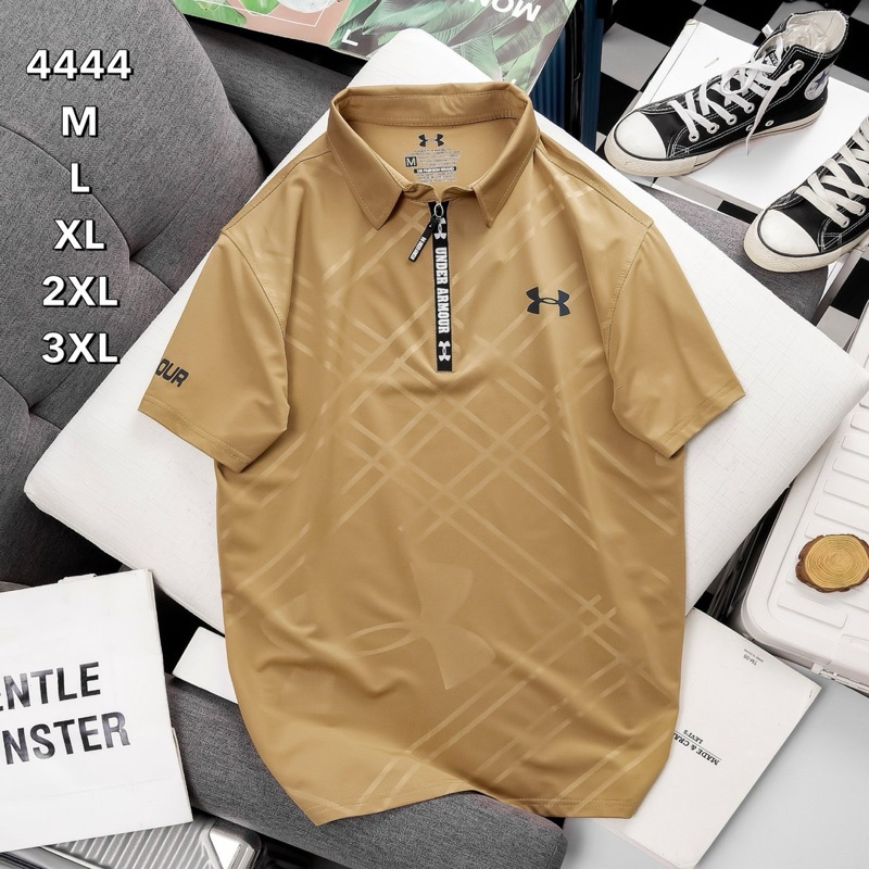 เสื้อโปโลผู้ชายแขนสั้น เนื้อผ้าลื่นลื่น polo A46