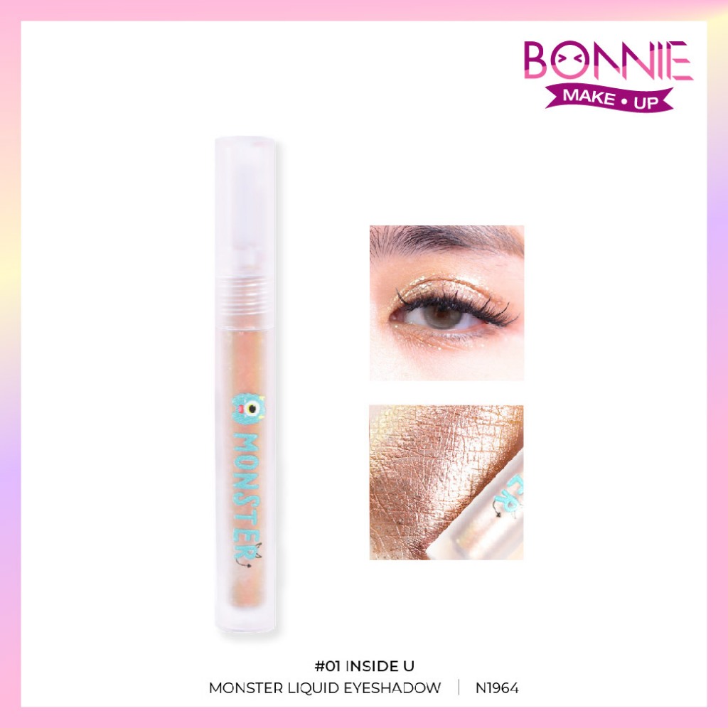 นีคาร่า N1964 อายแชโดว์ กลิตเตอร์ มอนส์เตอร์ เนื้อแน่น ติดทน ของแท้100% NEE CAR MONSTER LIQUID EYESHADOW