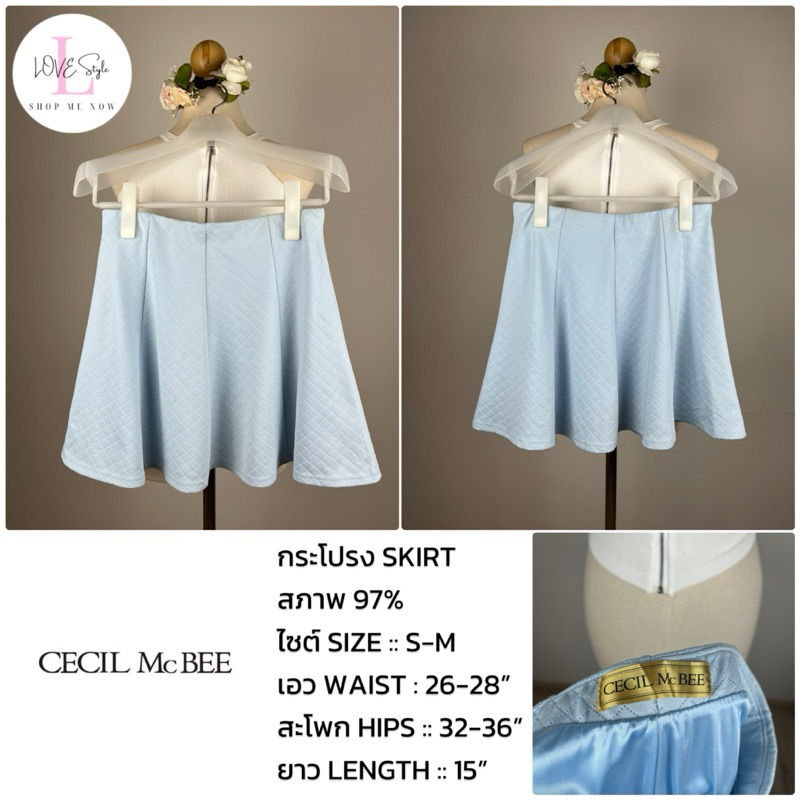 CECIL McBEE กระโปรงสั้นสีฟ้าอ่อน น่ารัก งานญี่ปุ่นมือสอง