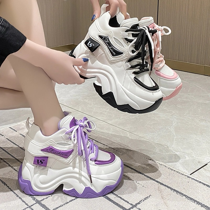 รองเท้าผ้าใบเสริมส้น รองเท้าผ้าใบผู้หญิง สูง10cm size34-39 พรีออเดอร์