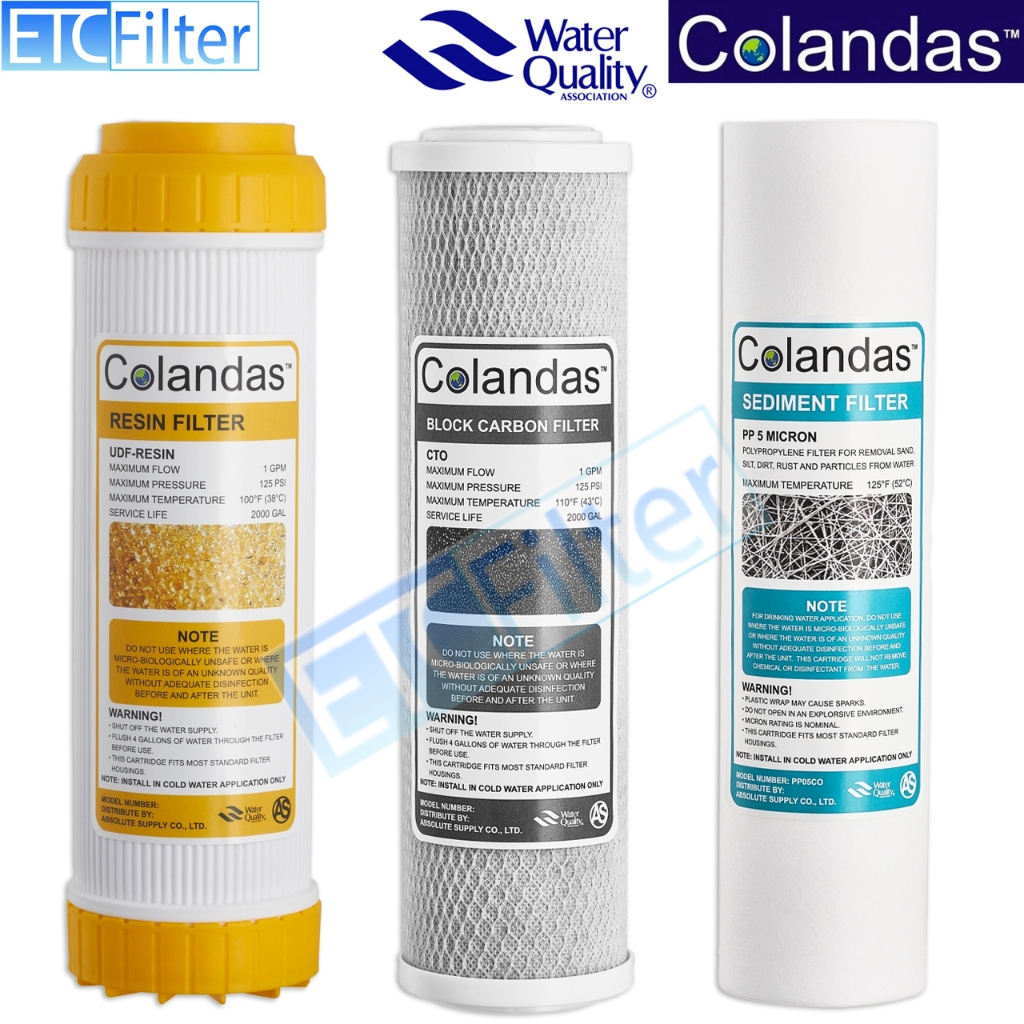 ไส้กรองน้ำ 3 ขั้นตอน Colandas  5 MIcron ขนาด 10 นื้ว