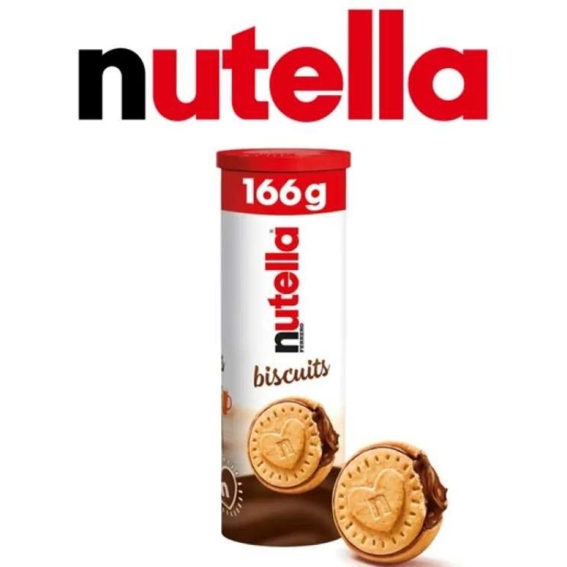 Nutella Biscuits Tube Filed Inside With Chocolate 166g นูเทลล่า บิสกิต ไส้ ช็อคโกแลต Nutella เข้มข้น