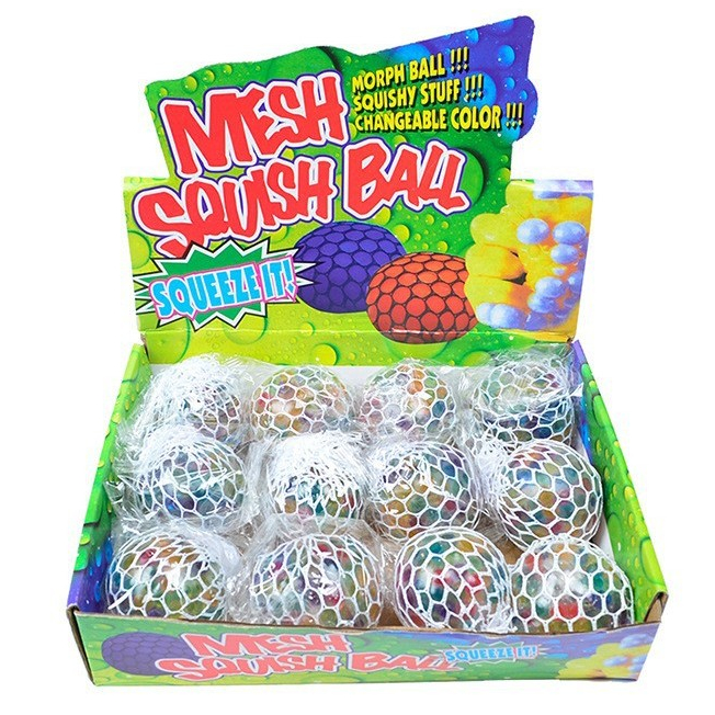 บอลบีบ ตาข่าย สกุชชี่ Squishy Ball ขนาด 5 ซม. ของเล่นบีบคลายเครียด บริหารกล้ามเนื้อมือ