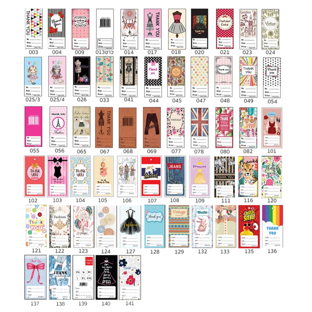 [[Price tag]] โปร5ก้อน (500ใบ ก้อนละ100ใบ) ป้ายราคา ป้ายห้อยเสื้อ ป้ายเสื้อ tagเสื้อ RPN8