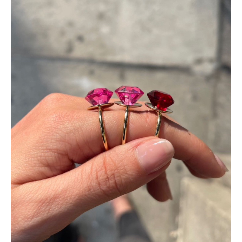 แหวน Ring Pop Zircon 5A S925 Gold 14K แหวนลูกอมย้อนวัยเด็ก