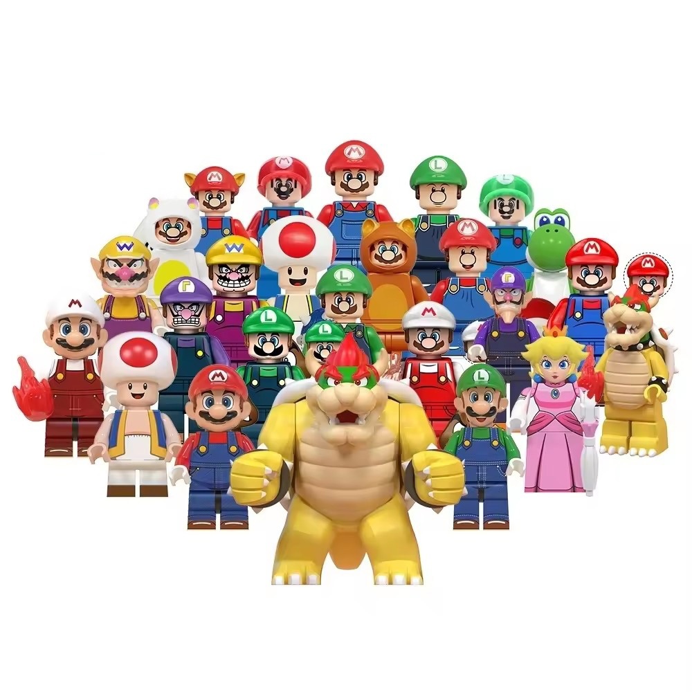 บล๊อกตัวต่อ มาริโอ ของเล่นตัวต่อ Super Mario Minifigures