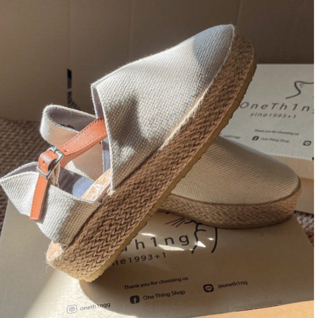 (มีทั้งพร้อมส่ง และพรีออเดอร์บางไซซ์) รองเท้ารัดส้น มินิมอล Sling back - Minimal tweed