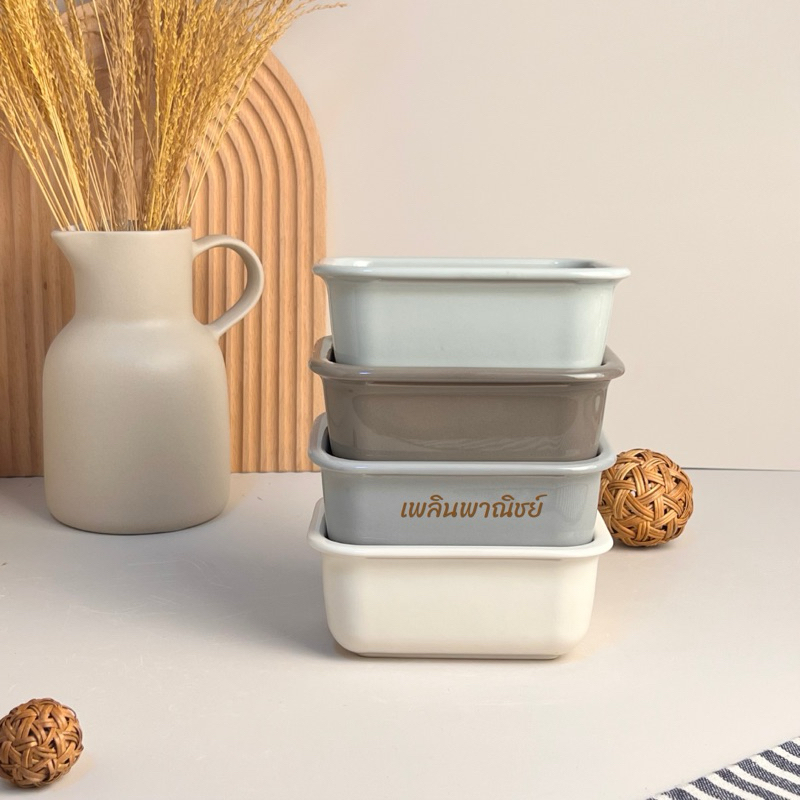 ถ้วยเซรามิคมินิมอล ถาดอบขนม ถาดลาซานญ่าเซรามิค เข้าไมโครเวฟได้ เข้าเตาอบได้ - รูปที่ 5