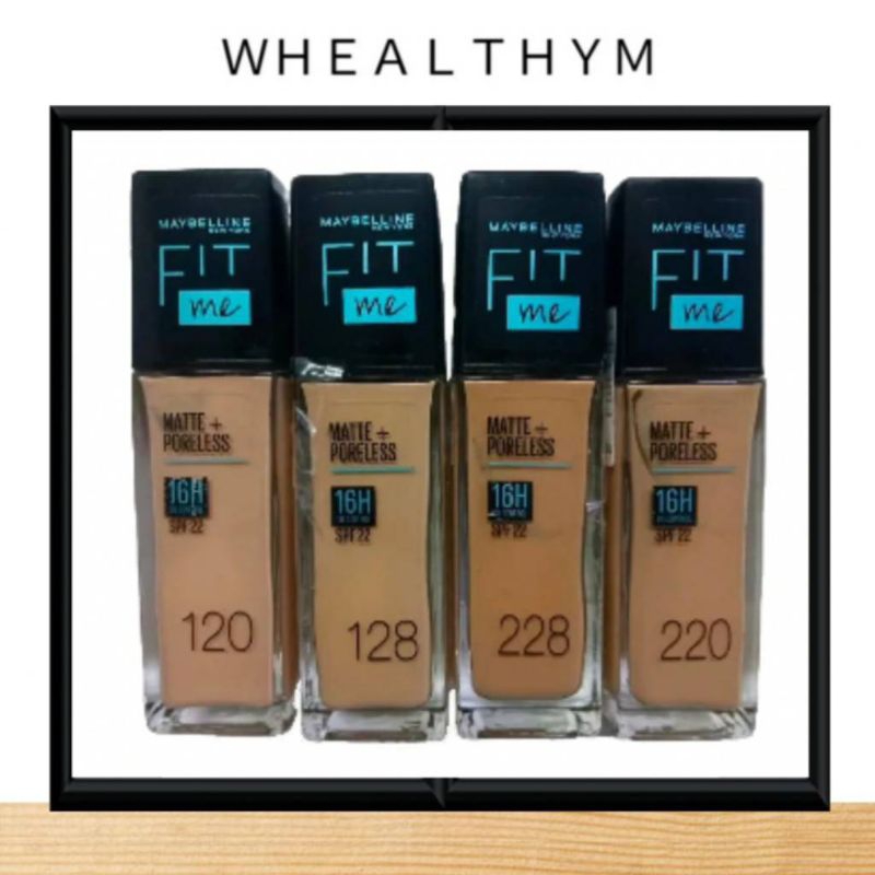Maybelline Fit me 30 ml. Matte + Poreless Foundation ครีมรองพื้น เมย์เบลลีน ฟิตมี หัวปั๊ม 120 128 22