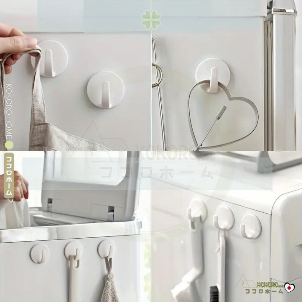 [ส่งด่วน 2 ชม.] Kokoro Home ตะขอแขวนติดผนัง ตะขอแม่เหล็ก แพ็ค2ชิ้น ทรงกลม MB014  ตะขอพลาสติกติดผนัง มินิมอล