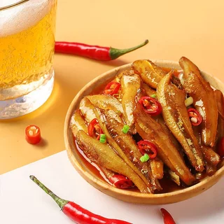 ปลาจิ๋วทะเลปรุงรสพร้อมทาน หอมกลิ่นพริก เครื่องเทศจีน อร่อย หม่าล่า เผ็ด ปิ้งย่าง มีหลายรสให้เลือก小鱼