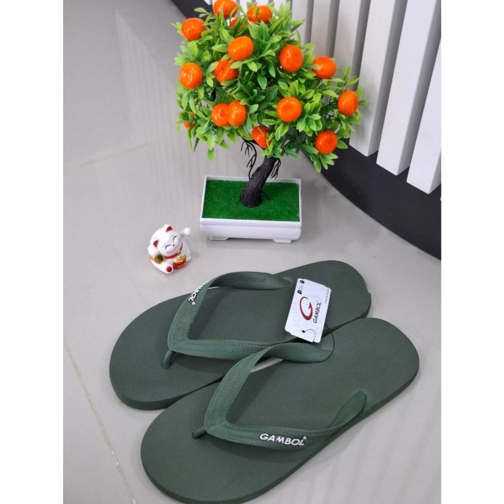 17 รองเท้าแตะแบบคีบ GAMBOL รุ่น 71052  สี แดง เหลือง น้ำเงิน ดำ เขียว กรม น้ำตาล  Size 9.5-11