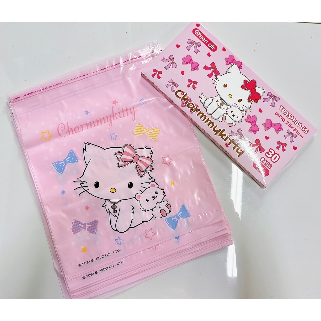 ถุงขยะสำหรับบนรถ พิมพ์ลาย Sanrio 30 ใบ/กล่อง