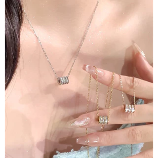 สร้อยห่วงเพชร สแตนเลสแท้ 18K ไม่ลอก ไม่ดำ