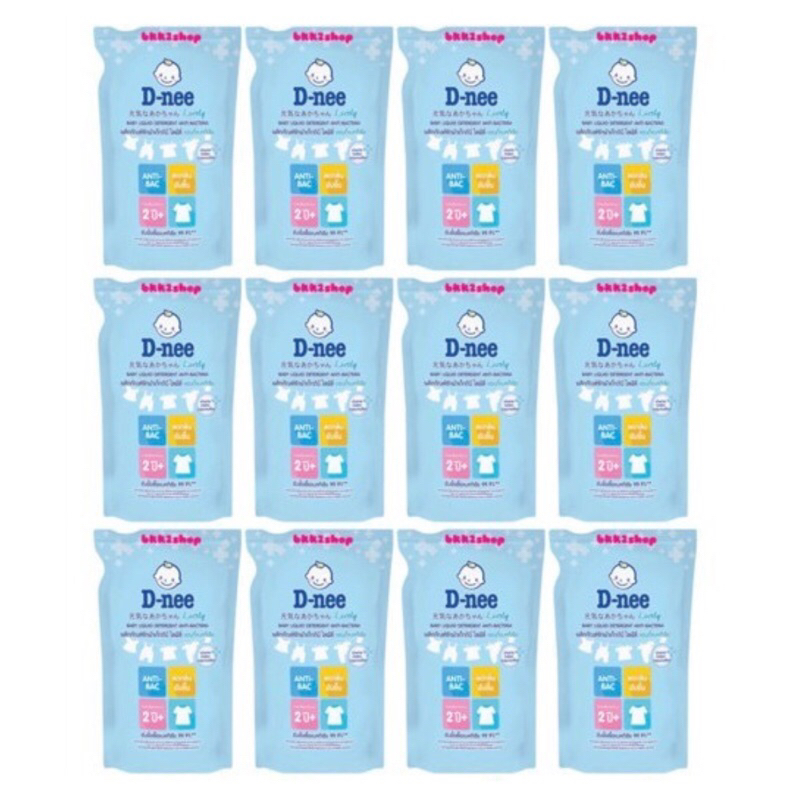 D-nee น้ำยาซักผ้าเด็ก ดีนี่ ไลฟ์ลี่ แอนตี้แบคทีเรีย (สีฟ้า) ถุงเติม ขนาด 600 มล. ยกลัง 12 ถุง