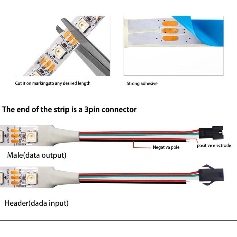 WS2812B ตัวคุมไฟ RGB บลูทูธ APP DC5-24V Mini 24 Keys คีย์รีโมทคอนโทรล ตัวควบคุมไร้สายบลูทูธ SPI LED - รูปที่ 3
