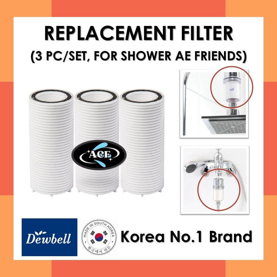 DEWBELL-ไส้กรองรีฟิลสำหรับ Shower AE Friends, premium ACF carbon, made in Korea, Charcoal filter(16)