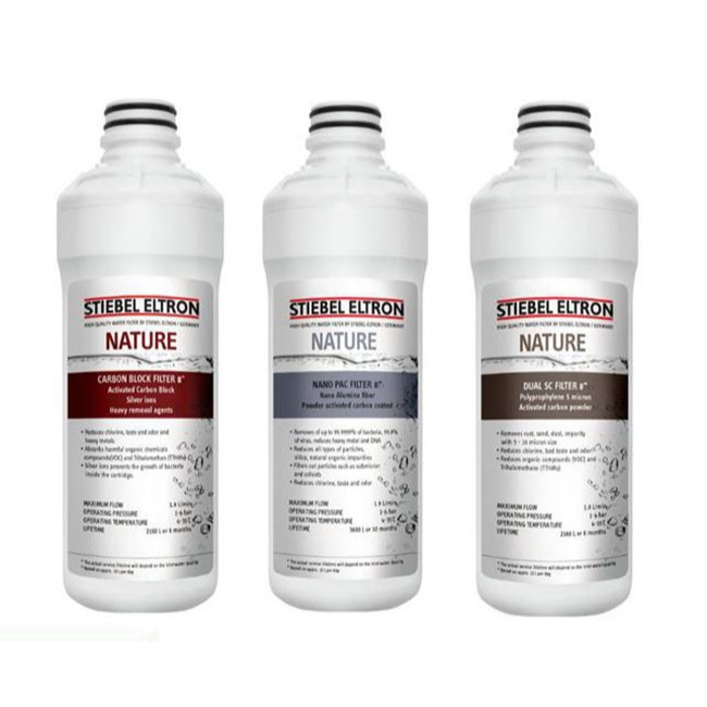 STIEBEL ELTRON ชุดไส้กรองน้ำดื่ม 3 กระบอก(สำหรับเครื่องกรองน้ำดื่มสตีเบลรุ่น Nature)