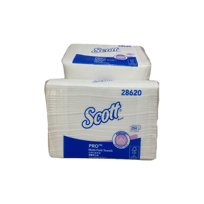 กระดาษเช็ดมือ scott m-fold 28630 1 ห่อ (250 แผ่น)