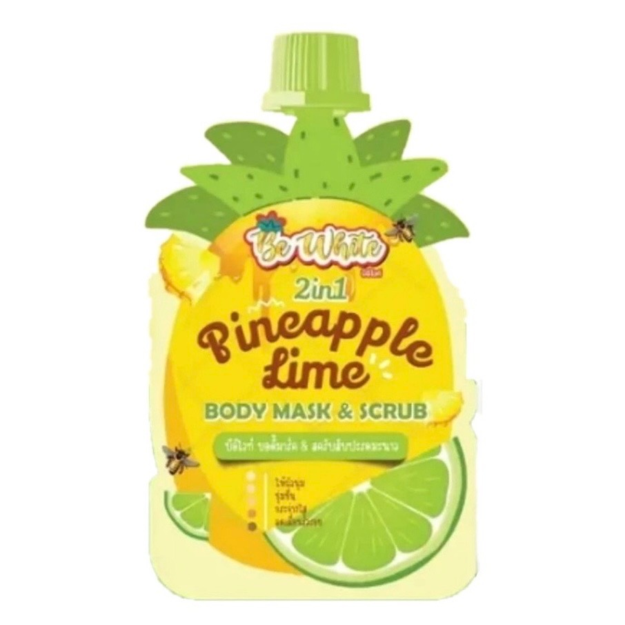 สครับสับปะรดมะนาว Be White Pineapple&Lime Body Mask &Scrub (แบบถุง 500 กรัม)