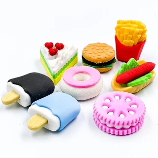 🍋🍓สุ่มคละลาย ยางลบจิ๋ว🍍🍆ยางลบรูปทรง🥬ผัก🍎ผลไม้🍔อาหารFast foodg✅พร้อมส่งในไทย ยางลบ เครื่องเขียน