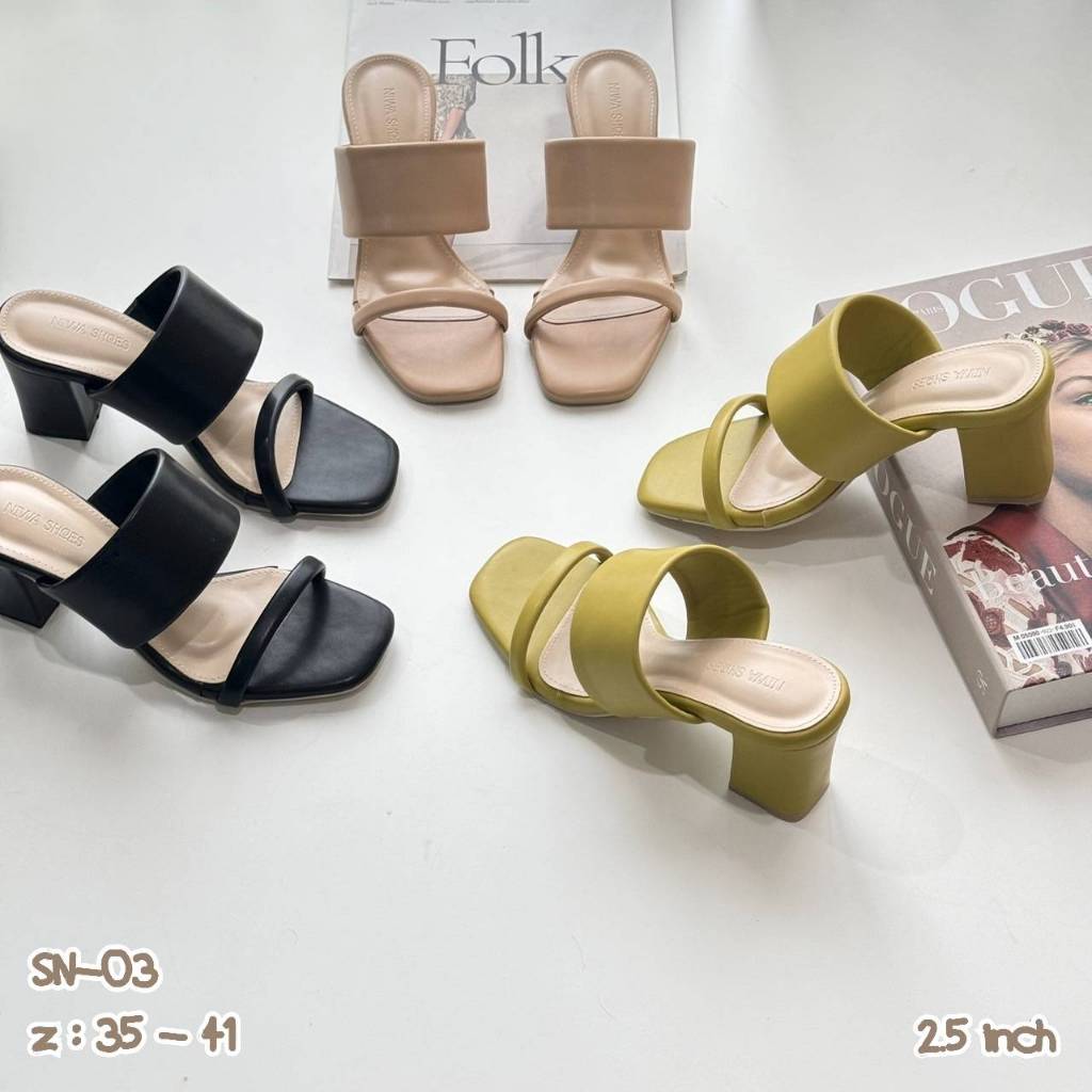 NIWA SHOES maxi รองเท้าส้นสูง รองเท้าแฟชั่น รองเท้าใส่ออกงาน สวยจึ้งความแบบตัวตึงจริงๆ รุ่น SN-03