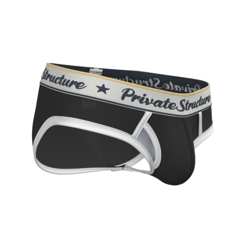 Private Structure กางเกงชั้นในชาย รุ่น Classic Mid Waist Brief - Cosmo Black [4529]