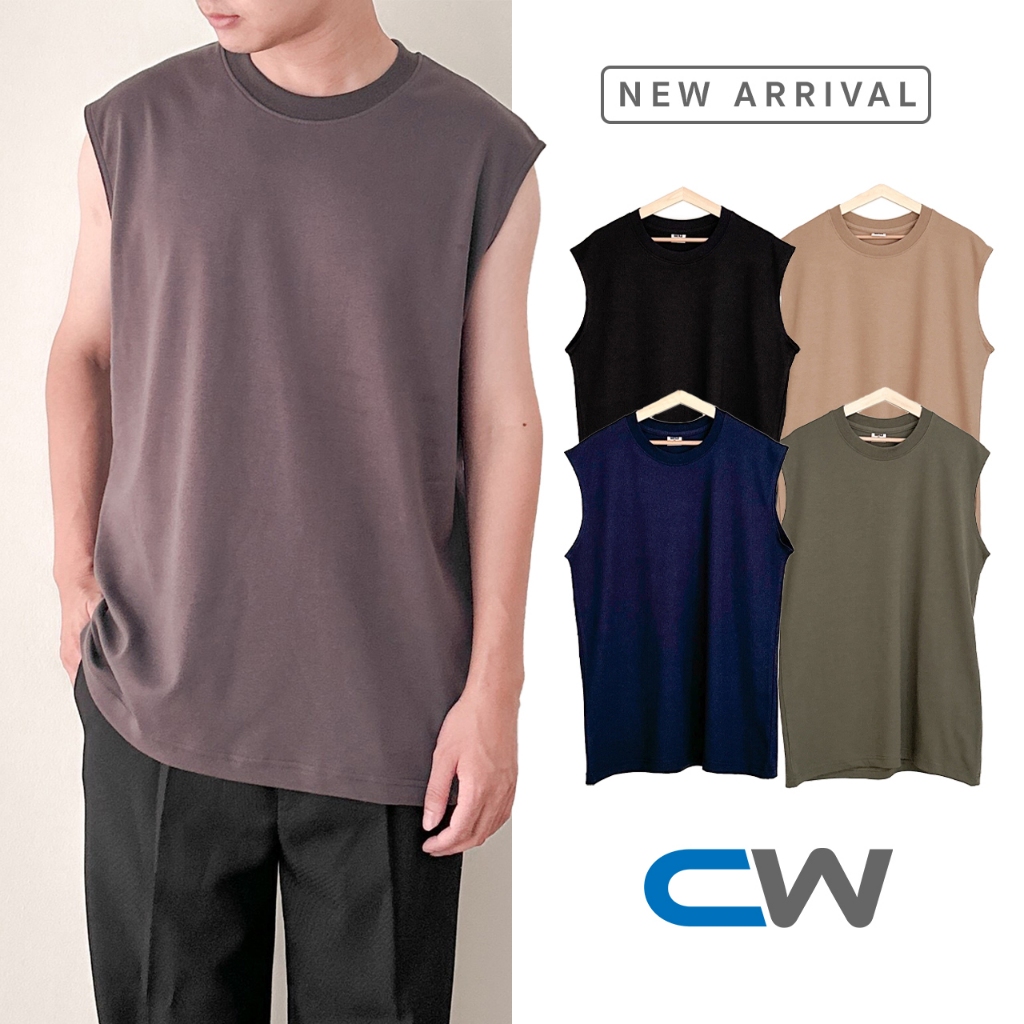 เสื้อแขนกุด เสื้อกล้าม สไตล์มินิมอล มี 6 สี ผ้านุ่ม ใส่สบาย