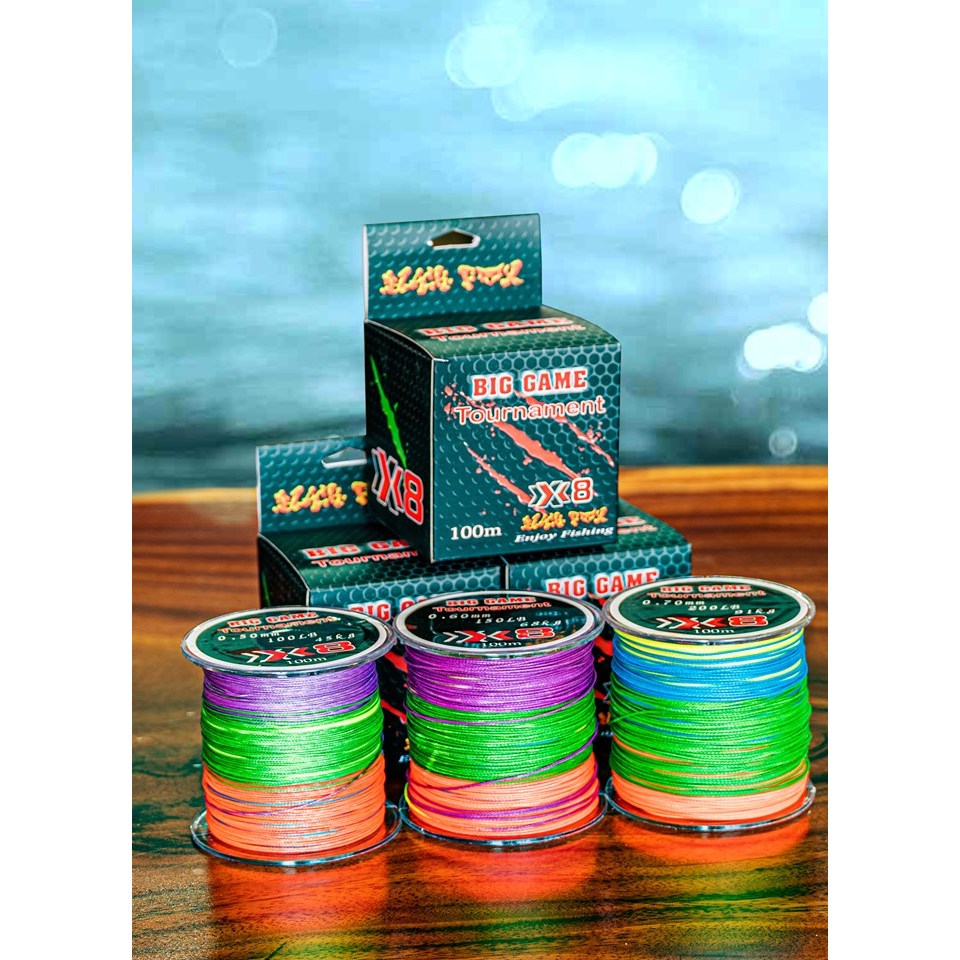 สาย PE Biggame Tournament X8 (ปอนด์ใหญ่ ขนาด 100 เมตร) สายถักแห่