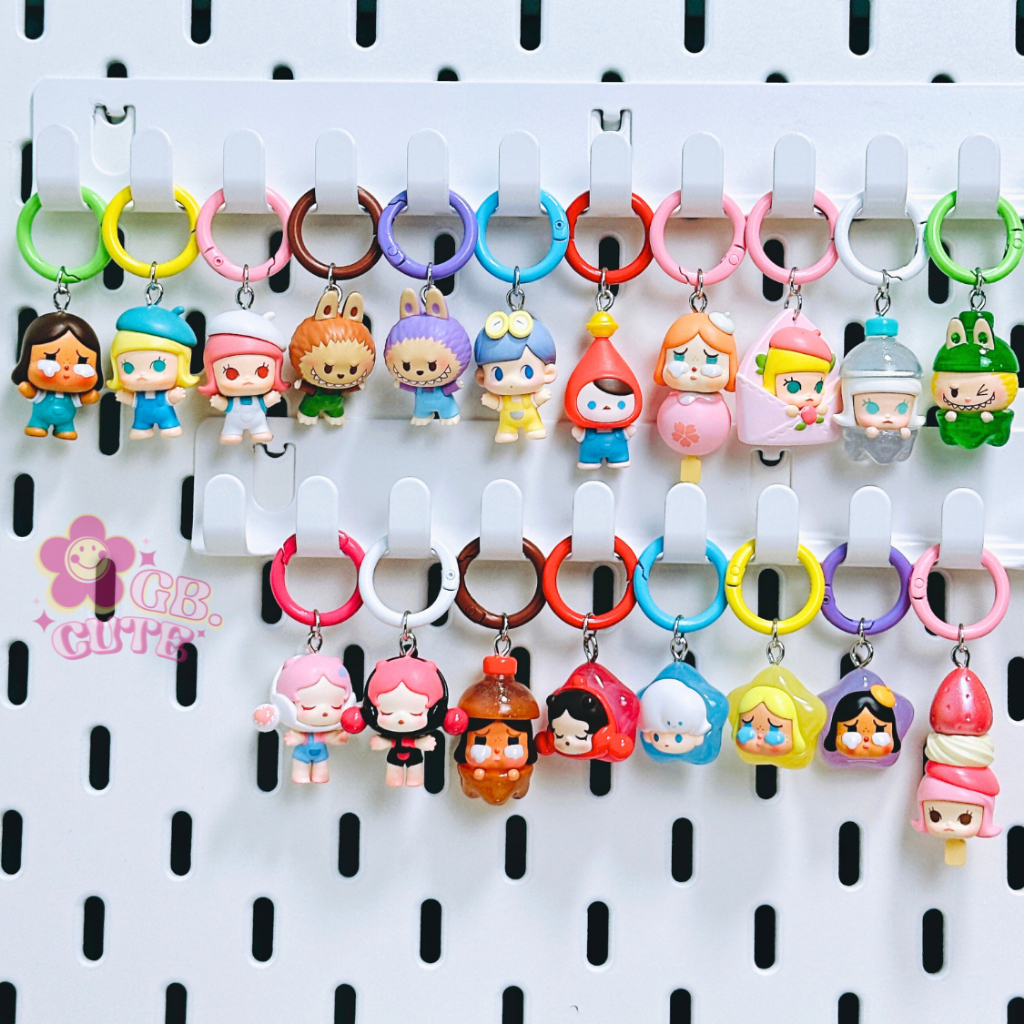 POP BEAN พวงกุญแจ แท้จาก POP MART สินค้าพร้อมส่ง จัดส่งเร็ว พวงกุญแจห้อยโทรศัพท์ CRYBABY MOLLY LABUBU DIMOO SKULLPANDA