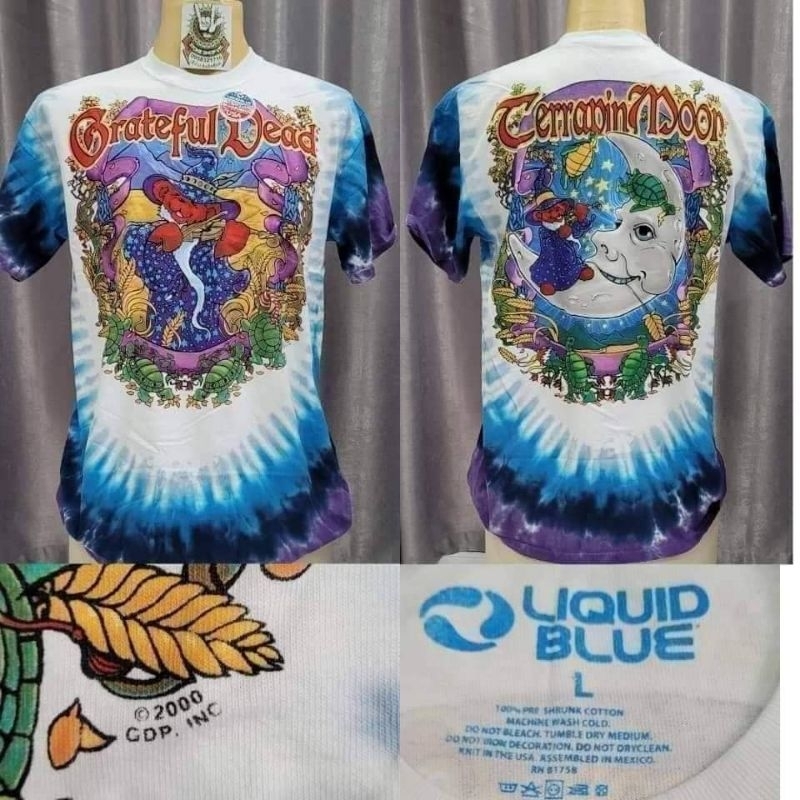 🌍Liquid blue Grateful Dead OVP Vintage เสื้อมัดย้อม งานลิขสิทธิ์แท้ มือ1 ลิขขวิดบลู