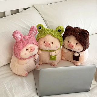 COD ตุ๊กตาลูกหมู ตุ๊กตาหมู ของเล่นตุ๊กตามีหมวก ขนฟูน่ารักนุ่มนิ่ม ของขวัญวันเกิด ของเล่นสําหรับเด็ก