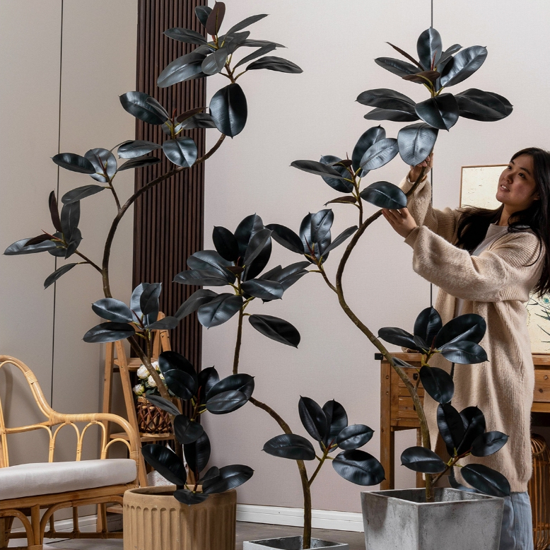 ต้นยางอินเดีย Artificial tree ต้นไม้มงคลปลอม สูง 120/170/190 ซม.