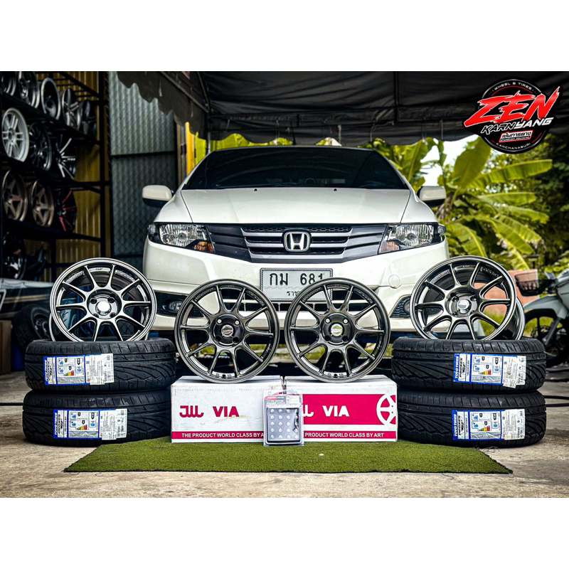 ล้อแม็กซ์ TC105X ขอบ15 สีHB พร้อมยาง TOYOTIRES TR1 195/55R15 ปี24