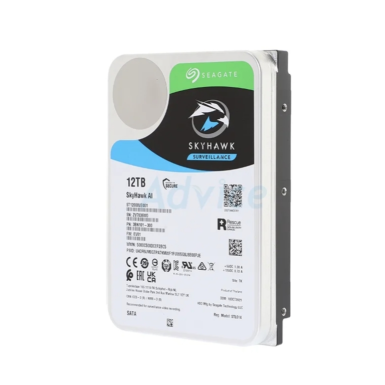 12 TB HDD CCTV SEAGATE SKYHAWK AI (7200RPM, 256MB, SATA-3, ST12000VE001)
