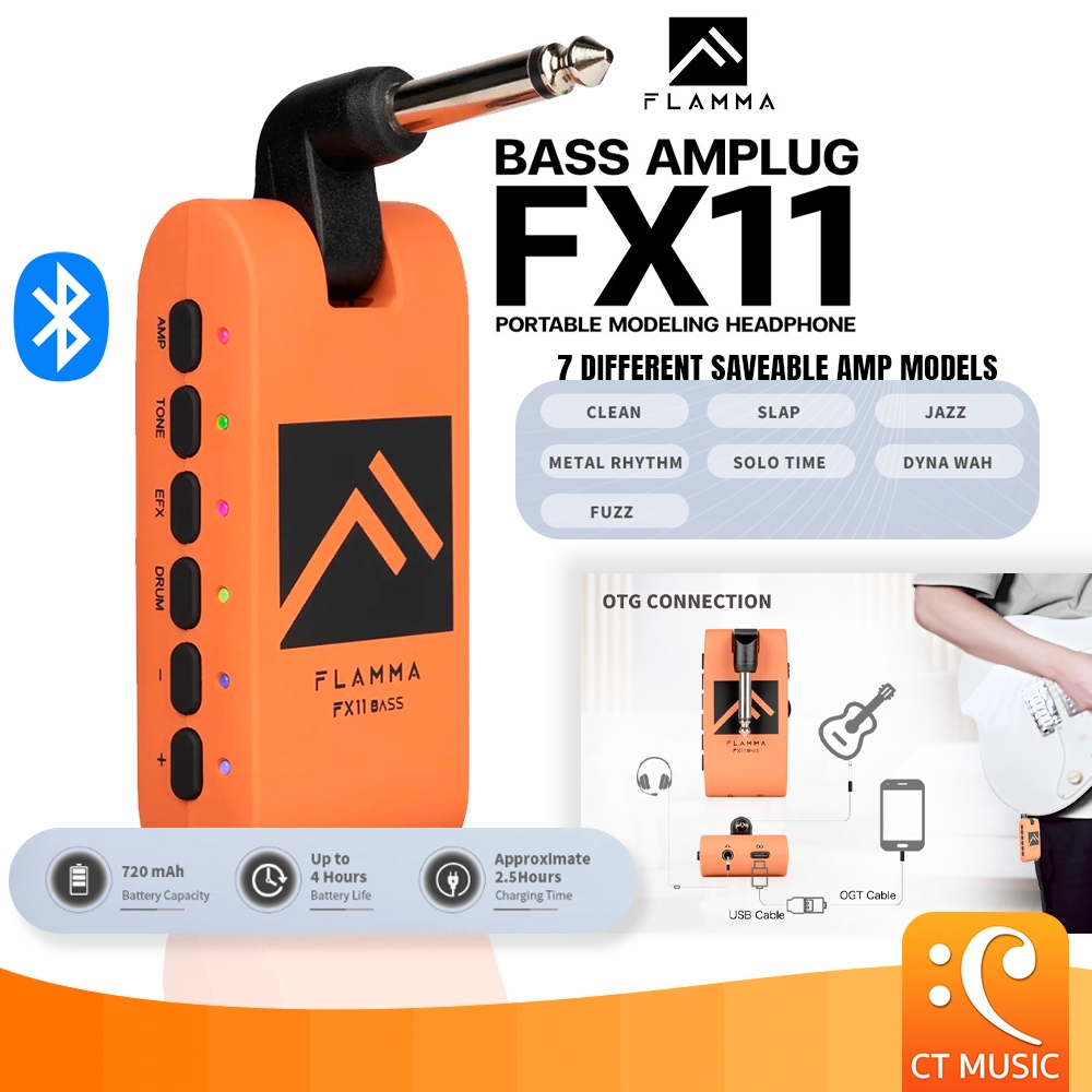 Flamma FX11 Portable Modeling Headphone Amps for Bass / bass amplug รับประกันศูนย์ไทย 1 ปี ส่งด่วน