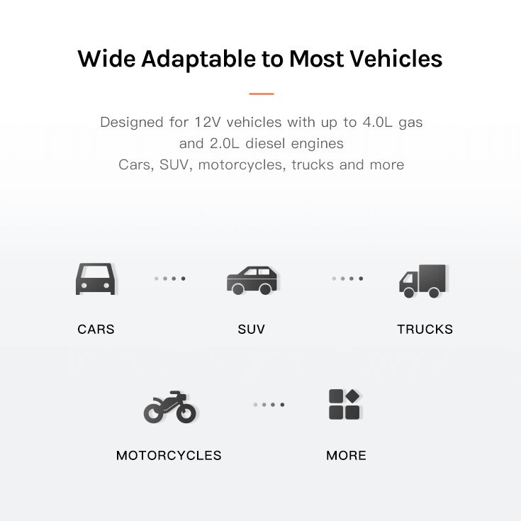 70mai Jump Starter PS01 Portable Car Jump Starter จั้มสตาร์ทรถยนต์ แบตเตอรี่ เป็น จั้มสตาร์ทรถยนต์ ได้ เครื่องชาร์จรถยนต - รูปที่ 6