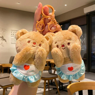 B&J.Home Butterbear หมีเนย พวงกุญแจตุ๊กตาหมีน่ารัก รูปหมีเนย จี้น้องหมีน้ำตาลและชมพู ของขวัญผู้หญิงและเด็ก